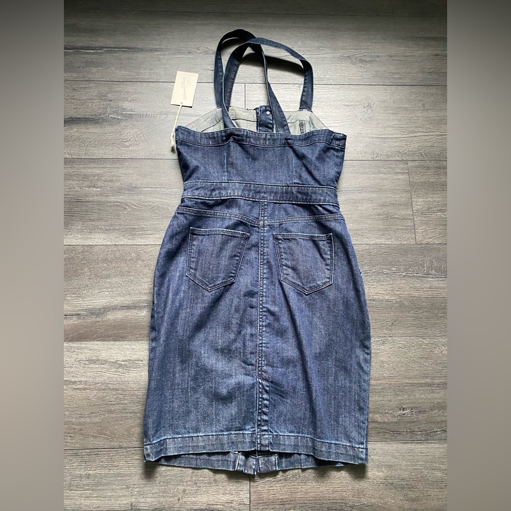 Universal Thread Button Front Denim Dress Dark Wash Size 2 NWT - Picture 2 of 10
